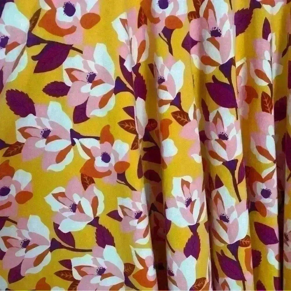 "Wildflower" Dress Size 14 yellow & plum floral. In Great Condition - Picture 3 of 10